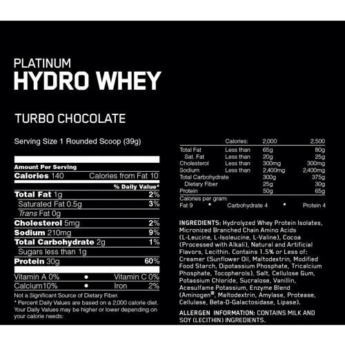 Протеин Optimum Nutrition Platinum HydroWhey 1640 g / 40 servings / Chocolate: Вид Сывороточные