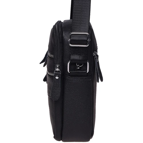 Мужская сумка через плечо Borsa Leather черная (K13923- black): Тип Сумки