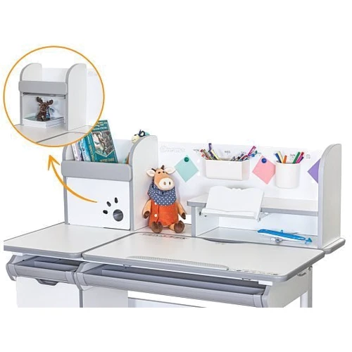 Детский стол Mealux Hamilton Multicolor PN с полкой (ВD-680 W/G MC+PN с полкой): Возраст ребенка от 4-х лет