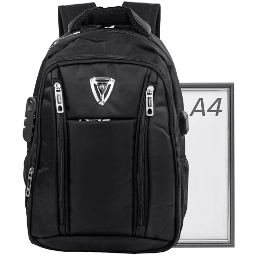 Чоловік рюкзак Valiria Fashion чорний (3DETAB8086-2): Застібка Блискавка