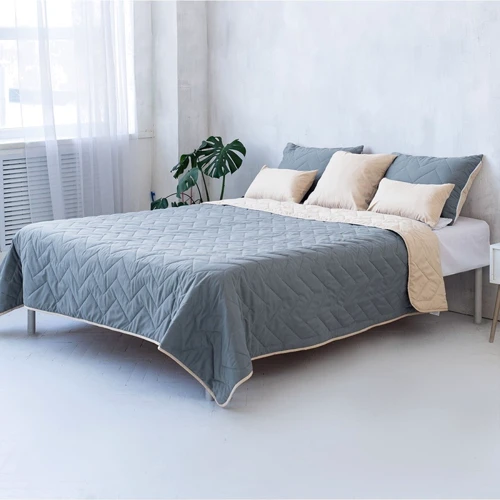 Покривало Sonex Bora Bora двостороннє 220x240 см + наволочка 50x70 см (2 шт.) сірий/бежевий (SO102398)