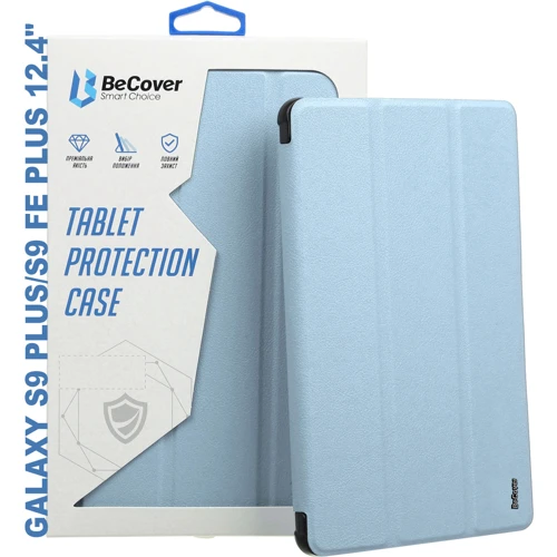 Аксесуар для планшетних ПК BeCover Case Book Soft Edge з Pencil Mount Light Blue для Samsung X810 Galaxy Tab S9 Plus / S9 FE Plus SM-X610/SM-X616B (710407)