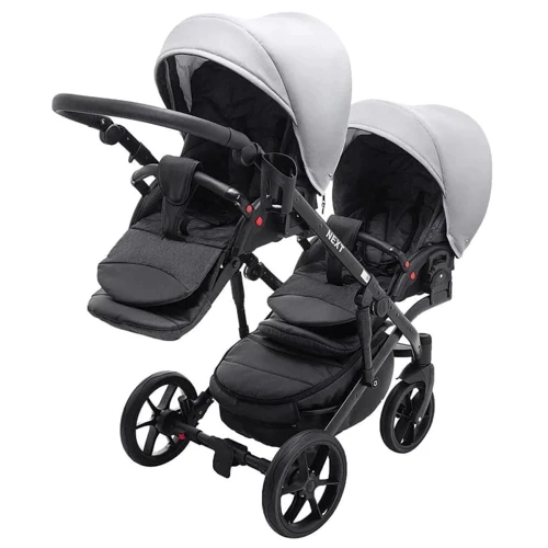 Коляска 2 в 1 для двойни Bair Next DUO Soft 31 серый фото 7