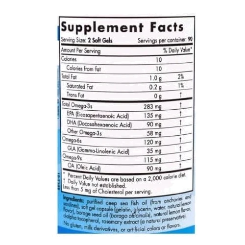 Nordic Naturals Complete Omega Junior 283 mg 180 Mini Soft Gels Рыбий жир для подростков со вкусом лимона: Тип Омега 3