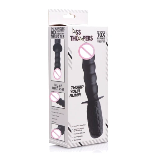 Анальный вибратор с рукоятью The Handler 10x Silicone Vibrating Thruster