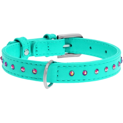 Ошейник WAUDOG Glamour с клеевыми стразами 20 мм 30-39 ментоловый (327813): Производитель WAUDOG