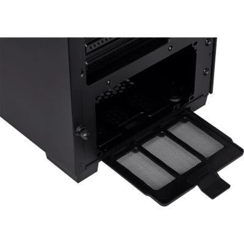Корпус Corsair 110Q Black (CC-9011184-WW): Материал передней панели пластик, сталь
