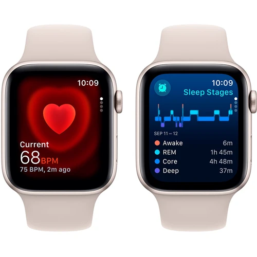Apple Watch SE 2 2023 44mm GPS Starlight Aluminum Case with Starlight Sport Band - M/L (MRE53) UA фото 7