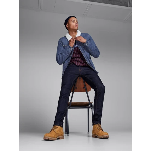 Куртка Jack & Jones 70201800 52 синяя демисезон: Тип застежки На пуговицах