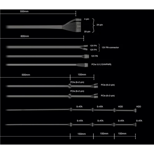 Блок живлення be quiet! Pure Power 12M 1000W (BN345): Форм-фактор ATX, EPS