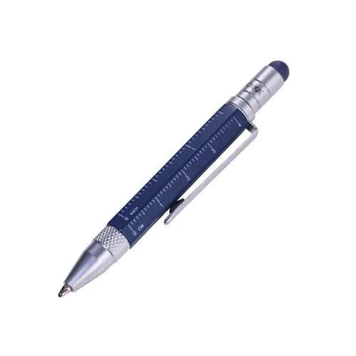 Ручка Troika Construction liliput з лінійкою та стилусом синій (PIP25/BL)