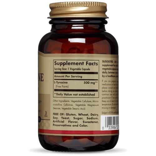 Solgar L-Tyrosine 500 mg 100 Veggie Caps: Тип тирозин