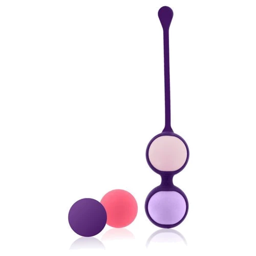 Набор вагинальных шариков Rianne S: Pussy Playballs Coral, монолитные + косметичка