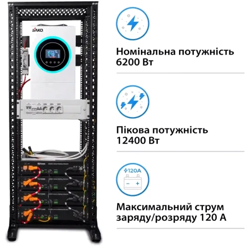 Система хранения энергии Solarverse SRV24-1SN6.2K1-LDY9.6K1-1 6.2kW 9.6kWh 4BAT LiFePO4