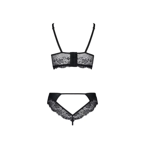 Комплект из эко-кожи с кружевом Loona Set black XXL/XXXL - Passion XXL/XXXL