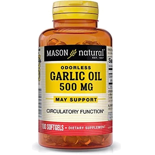 Mason Natural Garlic Oil 500 mg Чесночное масло 100 капсул