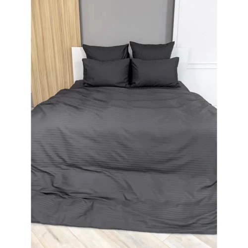 Комплект постельного белья LightHouse Sateen Stripe Antracit страйп-сатин евро (603592_2,0): Размер наволочек, см 50x70