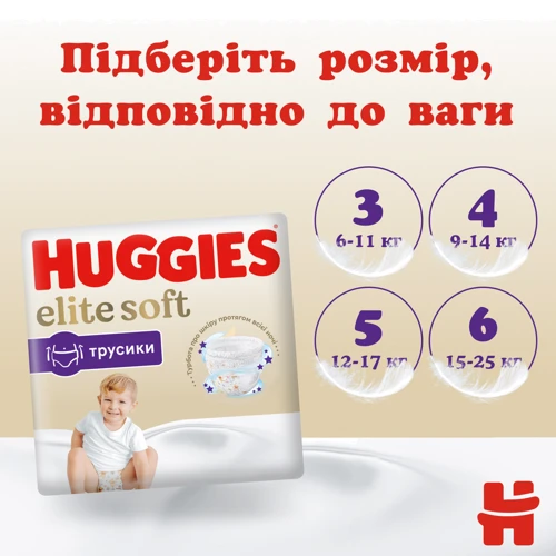 Подгузники Huggies Elite Soft 5 (12-17 кг) Box 68 шт (5029053582467): Тип Подгузники-трусики