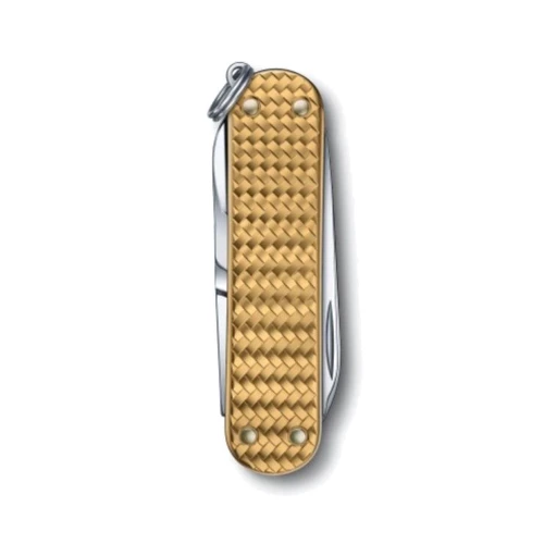 Мультитул Victorinox Classic SD Precious Alox Brass Gold 58мм/5функцій/рифлений золотий (0.6221.408G): Кількість інструментів 5