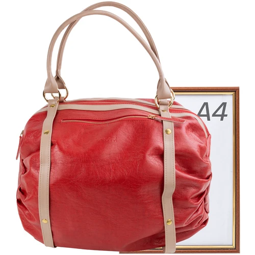 Женская сумка бочонок Laskara красная (LK-10251-red): Стиль Повседневный (Casual)