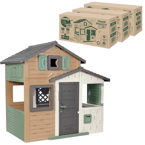Детский игровой домик Smoby Toys Green Друзья Эво с почтовым ящиком и окнами (810205)