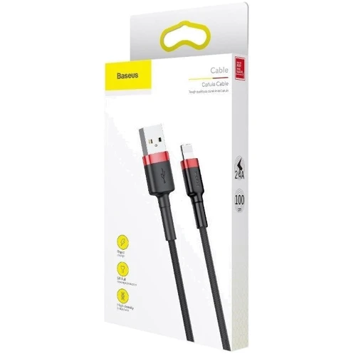 Кабель Baseus USB Cable to Lightning 2.4A 1m Red/Black (CALKLF-B19) фото 8
