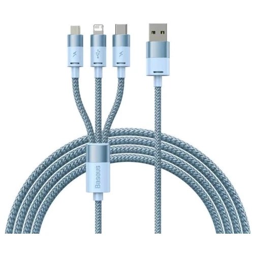 Кабель Baseus USB Cable to Lightning/microUSB/USB-C StarSpeed Fast Charging 3.5A 1.2m Blue (CAXS000017)