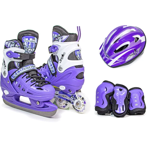 Комплект ролики-коньки с защитой 2in1 Scale Sport. Violet (размер 34-37) 667501443