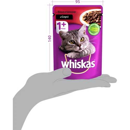 Вологий корм для котів Whiskas з яловичиною в соусі 100г (4770608239138) фото 7