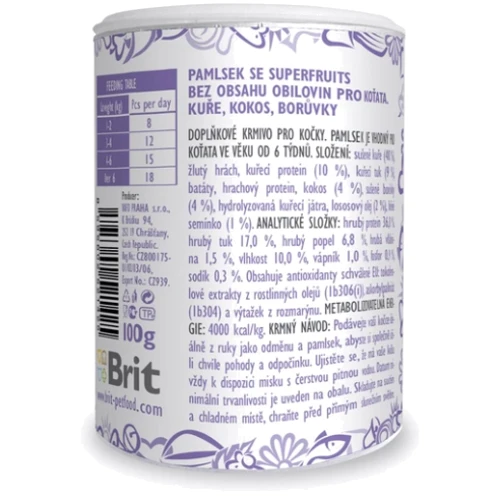 Лакомства Brit Care Cat Snack Superfruits Kitten для котят 100 г (8595602521425): Вид Снеки