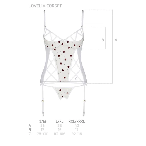 Эротический комплект Passion LOVELIA CORSET white L/XL