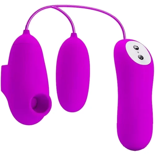 Вакуумный стимулятор с виброяйцом PRETTY LOVE - SUCTION & VIBRO-BULLETS, BI-014925