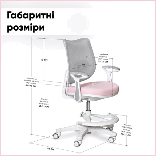 Дитяче крісло Mealux Y-312 Pink Grey (Y-312 KPG): Особливості Ортопедическое, Наличие подлокотника