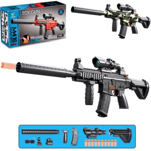 Автомат 61 см м'які кулі-присоски 10 шт. (903-903B): Виробник Noname