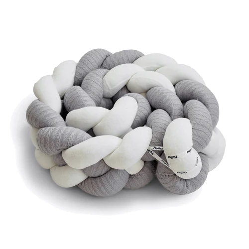 Бампер - косичка Twins 4-х прядная 240 см Pastel 2020-K4-240P-10, grey