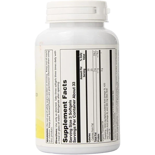 Solaray Flaxseed Oil, 1000 mg, 100 Softgel (SOR-00802): Форма выпуска Капсулы