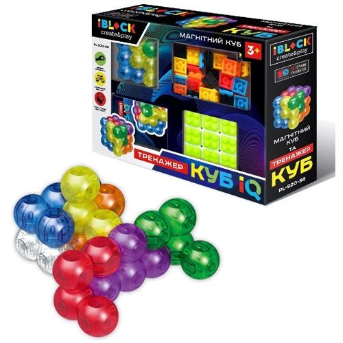Магнитный конструктор IBLOCK Magnetic Cube PL-920-56 (48шт|2) в кор. 23x6,4x17,5см