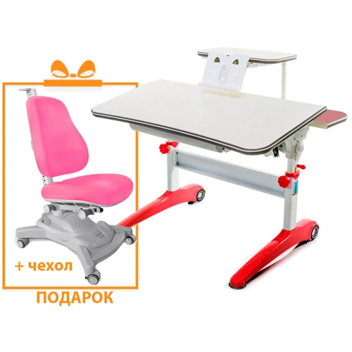 Стіл Mealux Ferrari Red з полицею + Подарунок (крісло Mealux Onyx Mobi Y-412 KP): Вік дитини від 7-ми років