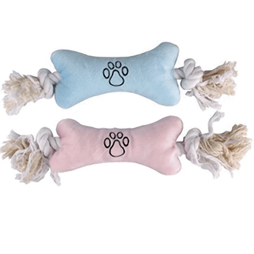 Іграшка для цуценят Flamingo Puppy Plush Bone м'яка плюшева кістка на канаті 22х7.5х4 см (43204)