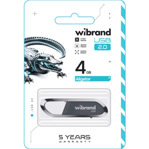 USB-флешка Wibrand 4GB Aligator USB 2.0 Grey (WI2.0/AL4U7G): Стандарт USB USB 2.0