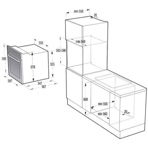 Духова шафа електрична Gorenje BO758ORAW: Потужність підключення, Вт 3300