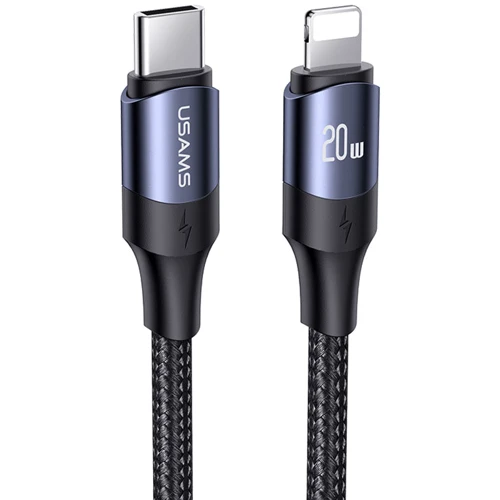 Кабель Usams Cable USB-C to Lightning PD 20W 2m Black (US-SJ522)