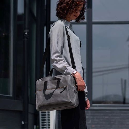 INCARNE Handmade Leather Laptop bag Biz Grey for MacBook 15-16": Тип аксесуара сумка