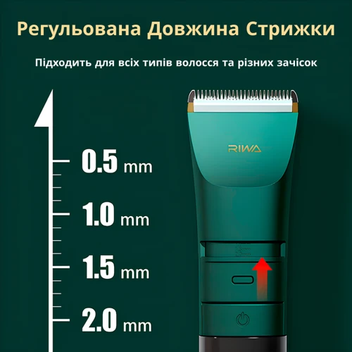Машинка для стрижки Xiaomi Riwa RA-6110 Green: Мощность 5 Вт