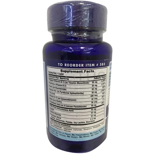 Puritan's Pride Vitamin B-50 Complex 100 Caplets Витамин B-50 комплекс: Тип Витамин B