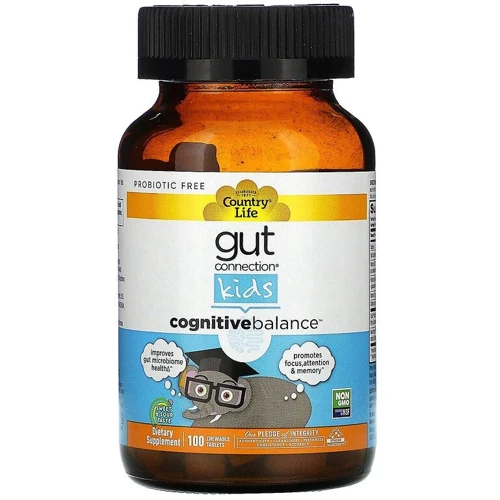 Country Life Gut Connection Kids Cognitive Balance Когнітивний баланс 100 жувальних таблеток