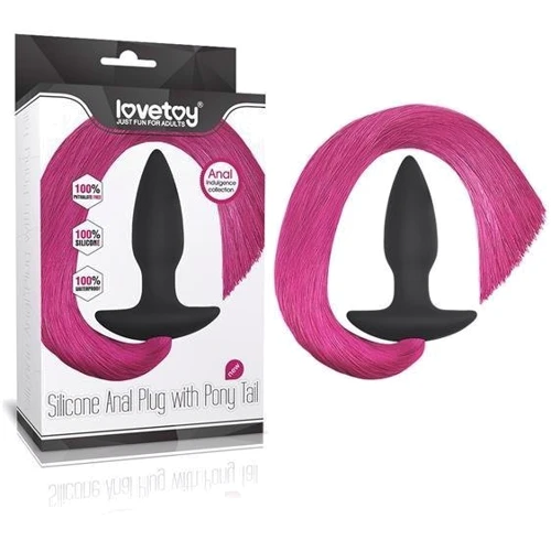 Анальная пробка c хвостом LoveToy Silicone Anal Plug With Pony Tail