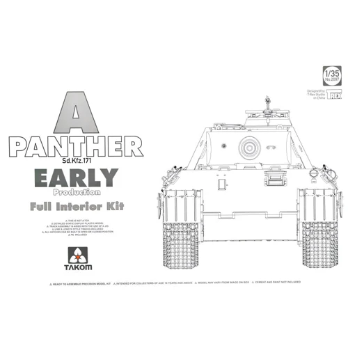 Модель Takom Німецький середній танк Sd.Kfz.171 "Panther", з інтер'єром (TAKOM2097)