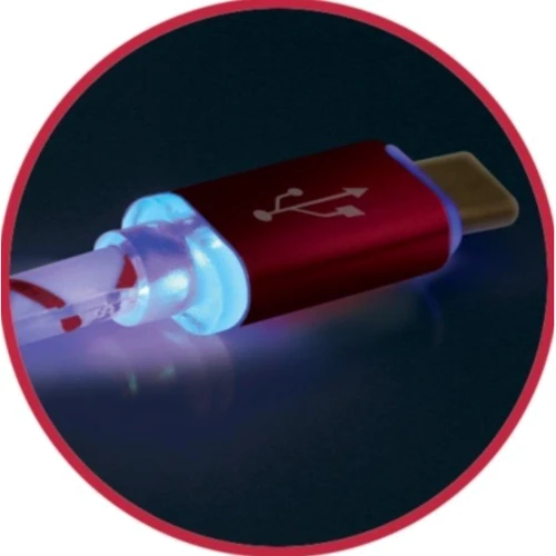 Кабель Defender LED backlight USB Cable to Lightning 1m Red (87552): Длина 1 м