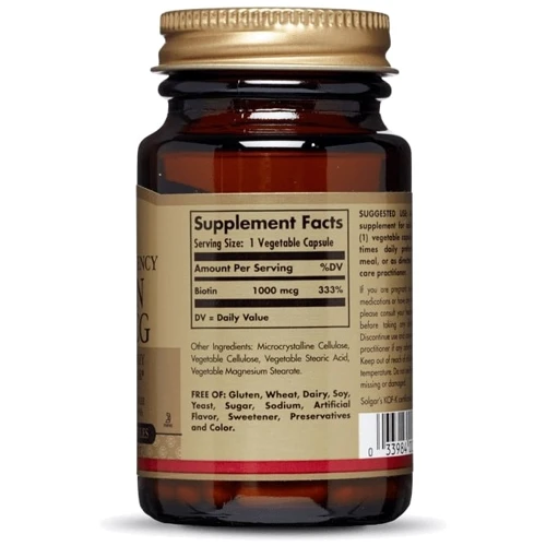 Solgar Biotin Солгар Биотин 1000 mcg 100 капсул: Тип Витамин B